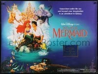4y442 LITTLE MERMAID British quad 1990 Walt Disney, great Bill Morrison art of Ariel & cast!