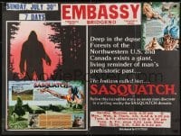 4y465 SASQUATCH British quad 1978 cool art & different information, Bigfoot in the woods!