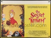 4y466 SECRET OF NIMH British quad 1982 Don Bluth, cool mouse fantasy cartoon artwork by Tim Hildebrandt!