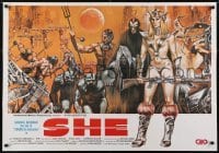 4y468 SHE British quad 1985 completely different artwork of sexiest Sandahl Bergmann and cast!