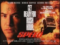 4y474 SPEED British quad 1994 huge close up of Keanu Reeves & bus driving through flames!
