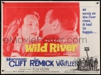 4y483 WILD RIVER British quad 1960 directed by Elia Kazan, Montgomery Clift embraces Lee Remick!