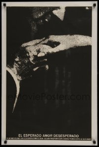 4y023 EL ESPERADO AMOR DESESPERADO silkscreen Cuban 1977 close-up of man kissing woman's hand!