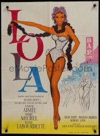 4y052 LOLA Danish 1962 full-length art of sexy dancer Anouk Aimee in title role by Aage Lundvald!
