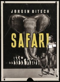 4y053 SAFARI Danish 1954 Jorgen Bitsch Danish Africa nature documentary short, art of elephant!