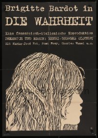 4y175 LA VERITE style A East German 23x32 1970 different Brigitte Bardot, Henri-Georges Clouzot!