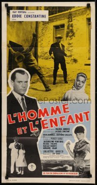 4y645 MAN & CHILD French 16x31 1956 L'homme et l'enfant, Raoul Andre, Eddie Constantine, Juliette Greco!