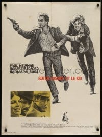 4y598 BUTCH CASSIDY & THE SUNDANCE KID French 23x31 R1970s Paul Newman, Robert Redford, Katharine Ross