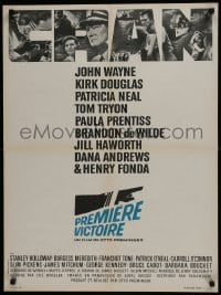 4y617 IN HARM'S WAY French 23x31 1965 John Wayne, Kirk Douglas, Otto Preminger, Saul Bass title art