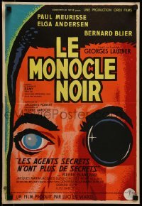 4y657 BLACK MONOCLE French 16x23 1963 Paul Meurisse, Elga Andersen, Bernard Blier, Cerutti art!