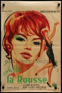 4y682 JULIE THE REDHEAD French 16x24 1959 Julie La Rousse, best Thos art of sexy Pascale Petit!