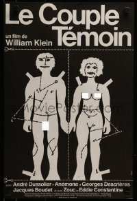4y684 LE COUPLE TEMOIN French 15x22 1977 art by director/photographer William Klein!