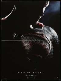 4y685 MAN OF STEEL teaser French 16x21 2013 close-up of Henry Cavill in the title role as Superman!