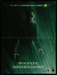 4y687 MATRIX REVOLUTIONS teaser French 16x21 2003 cool image of Keanu Reeves as Neo!