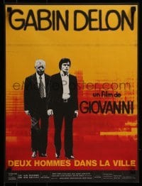 4y710 TWO MEN IN TOWN French 15x20 1973 Alain Delon, Gabin, Deux hommes dans la ville, Landi art!