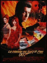 4y713 WORLD IS NOT ENOUGH French 16x21 1999 Pierce Brosnan as James Bond, Sophie Marceau!