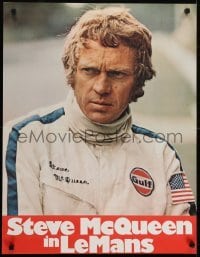 4y045 LE MANS teaser German 1971 driver Steve McQueen in personalized uniform, white title design!