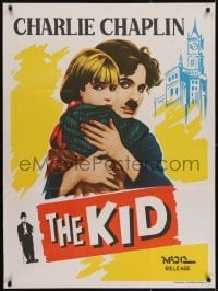 4y113 KID Indian R1960s artwork of Charlie Chaplin holding Jackie Coogan!