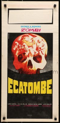 4y935 CRAZIES Italian locandina R1980s George Romero, cool different horror artwork by Piovano!