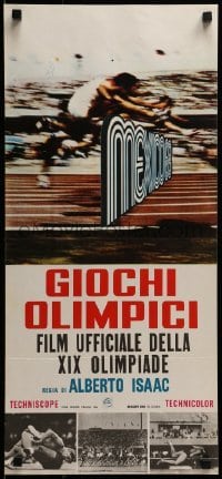 4y970 OLYMPICS IN MEXICO Italian locandina 1969 Olimpiada en Mexico, Alberto Isaac, racing imagine!