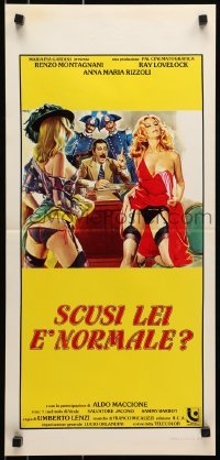 4y978 SCUSI, LEI E NORMALE? Italian locandina 1979 Umberto Lenzi, Sciotti art of women in lingerie!