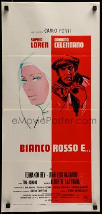 4y995 WHITE SISTER Italian locandina 1972 artwork of Sophia Loren & Adriano Celentano by Brini!
