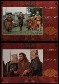 4y874 BRAVEHEART group of 6 Italian 19x26 pbustas 1995 images of Mel Gibson as William Wallace!