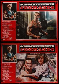 4y863 COMMANDO group of 8 Italian 18x26 pbustas 1986 Arnold Schwarzenegger, Alyssa Milano, Chong
