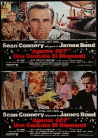 4y875 DIAMONDS ARE FOREVER group of 6 Italian 18x26 pbustas 1971 Connery as James Bond, different!