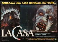4y893 EVIL DEAD Italian 19x26 pbusta 1984 Bruce Campbell, Raimi horror classic, deadite close up!