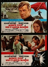 4y857 LIVE & LET DIE group of 10 Italian 18x26 pbustas 1973 Roger Moore as Bond, sexy Jane Seymour!