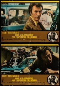 4y869 MAGNUM FORCE group of 8 Italian 18x26 pbustas 1973 Clint Eastwood as toughest cop Dirty Harry!