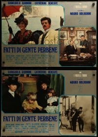 4y860 MURRI AFFAIR group of 9 Italian 18x26 pbustas 1977 Fatti di gente perbene, Catherine Deneuve!