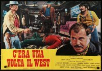 4y901 ONCE UPON A TIME IN THE WEST Italian 18x26 pbusta R1970s Leone, Cardinale, Fonda, Bronson & Robards!