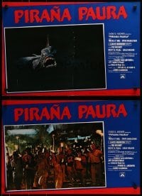 4y880 PIRANHA PART TWO: THE SPAWNING group of 6 Italian 18x26 pbustas 1982 Flying fish attacking!