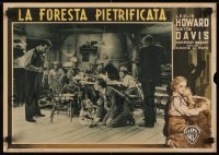 4y850 PETRIFIED FOREST Italian 14x19 pbusta R1951 image and art of Bette Davis & Leslie Howard!