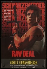 4y034 RAW DEAL Lebanese 1986 Arnold Schwarzenegger w/ wild hair style not seen in the film!