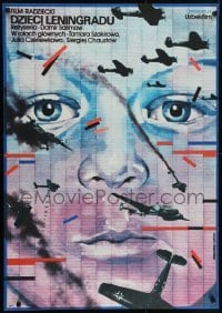 4y778 LENINGRADSY, DETI MOI Polish 27x38 1982 Drzewinscy art of boy's face and bombers!