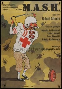 4y786 MASH Polish 26x38 1990 Robert Altman classic, Marszatek art of golfing football player!