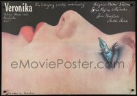 4y827 VERONIKA Polish 27x38 1987 Otakar Vavra, Socha & Procka art of woman with pen in her eye!