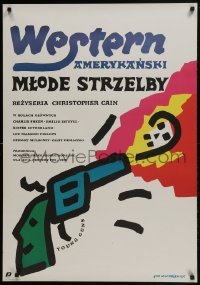 4y841 YOUNG GUNS Polish 26x38 1989 Emilio Estevez, Charlie Sheen, Sutherland, Mlodozeniec art