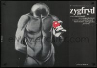 4y848 ZYGFRYD Polish 27x38 1986 really wild naked faceless man artwork by Bednrski!