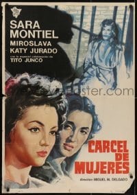 4y089 CARCEL DE MUJERES Spanish 1951 great art of catfight between female inmates!