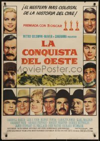 4y093 HOW THE WEST WAS WON Spanish 1964 John Ford epic, Debbie Reynolds, Peck & all-star cast!