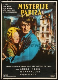 4y264 DEVIL OF PARIS Yugoslavian 20x27 1964 Les Mysteres de Paris, Jean Marais & Dany Robin!
