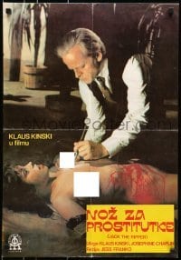 4y278 JACK THE RIPPER Yugoslavian 19x28 1979 Jess Franco, Klaus Kinski, different horror image!