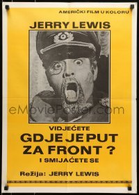 4y308 WHICH WAY TO THE FRONT Yugoslavian 20x28 1970 c/u of Jerry Lewis as German general w/monocle!