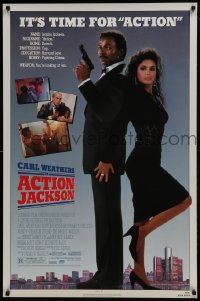 4z055 ACTION JACKSON 1sh 1988 Carl Weathers, Craig T. Nelson, Sharon Stone, sexy Vanity!