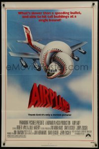 4z063 AIRPLANE 1sh 1980 classic zany parody by Jim Abrahams and David & Jerry Zucker!