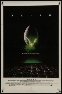 4z067 ALIEN 1sh 1979 Ridley Scott outer space sci-fi monster classic, cool egg image!